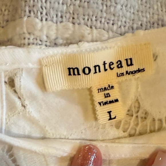 Monteau Ladies’ size L Elegant White Lace A-line Dress - Picture 9 of 9